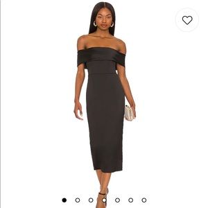 NTW REVOLVE Katie May Dynasty Dress, black satin, size S